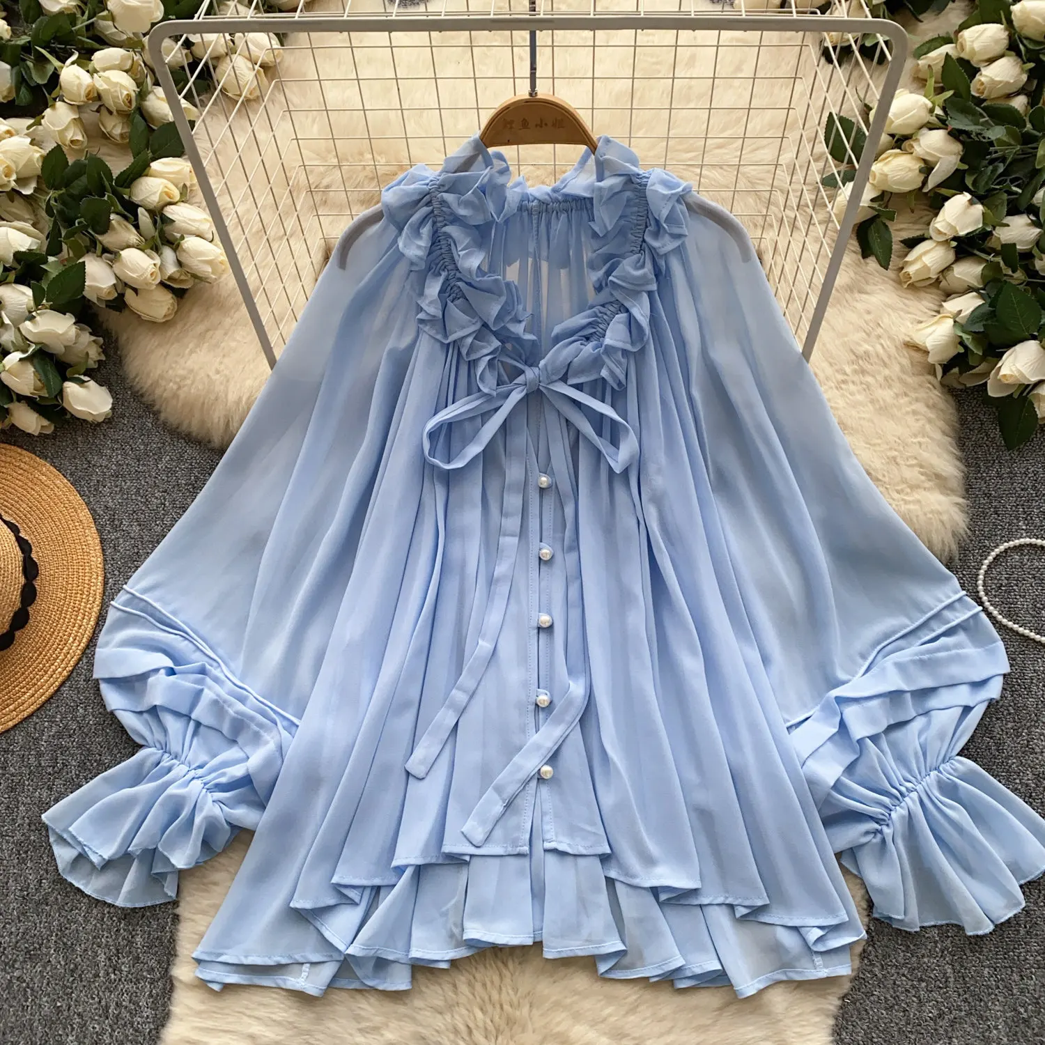 Blouses Women Shirt Vintage V Neck Lantern Sleeve Tops Ruffles Y2k Streetwear Elegant Splice Shirts Casual Loose Spring 2026
Blouses Women Shirt Vintage V Neck Lantern Sleeve Tops Ruffles Y2k Streetwear Elegant Splice Shirts Casual Loose Spring 2026
