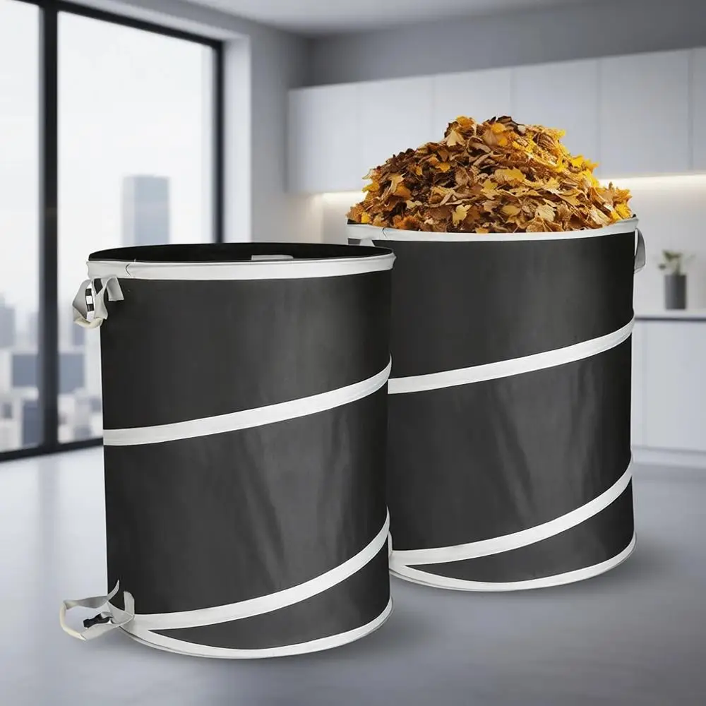 Set of 2 40-Gallon Collapsible Trash Cans - Reusable Outdoor, Garden Waste, Camping, Black
Set of 2 40-Gallon Collapsible Trash Cans - Reusable Outdoor, Garden Waste, Camping, Black