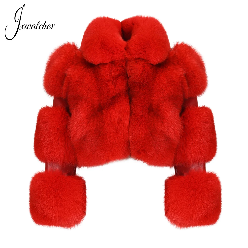 Jxwatcher Real Fox Fur Coat Patchwork Genuine Leather Red Fashion Jacket Women Autumn Winter Warm New Outerwear Women Coats 2023
Jxwatcher Real Fox Fur Coat Patchwork Genuine Leather Red Fashion Jacket Women Autumn Winter Warm New Outerwear Women Coats 2023