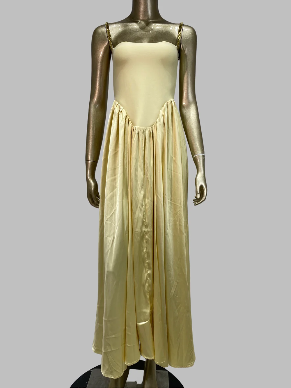 Women Summer Yellow Gold Chain Spaghetti Strap Slash Neck Bandage Cotton Patchwork Long High Street Holiday Dress Going Out
Women Summer Yellow Gold Chain Spaghetti Strap Slash Neck Bandage Cotton Patchwork Long High Street Holiday Dress Going Out