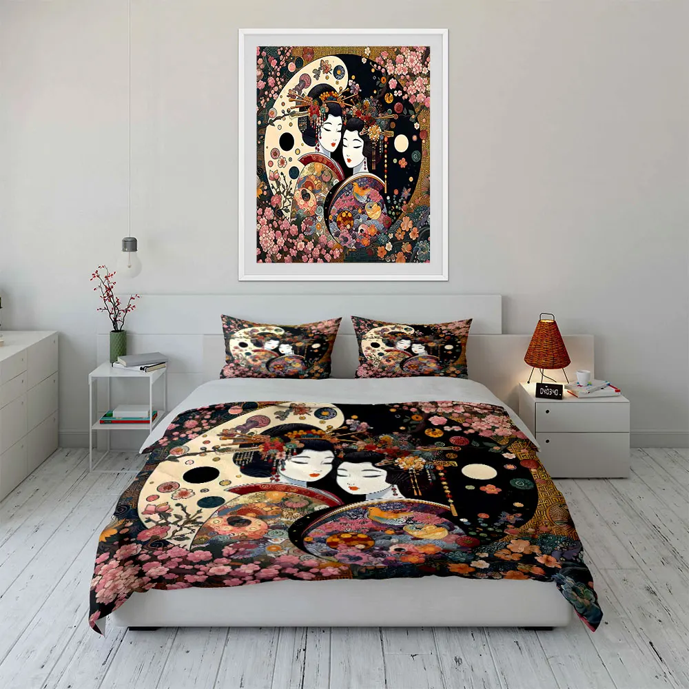 "Geisha Art Print Set Decor" Multiple sizes kid's and adults' bedroom Exquisite 3PC bedding set, gift
"Geisha Art Print Set Decor" Multiple sizes kid's and adults' bedroom Exquisite 3PC bedding set, gift