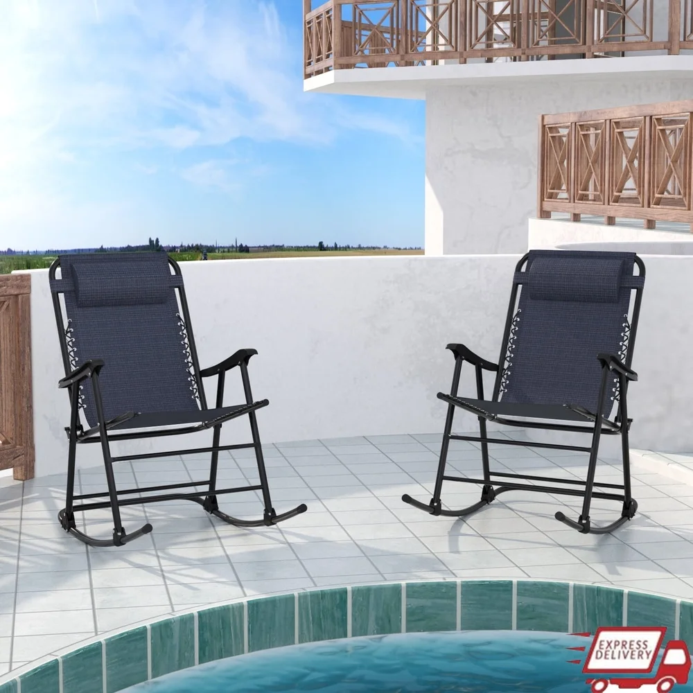 Zero Gravity Folding Rocking Chair with Headrest Outdoor Lounge Recliner Durable UV-Resistant Mesh Patio Lawn Poolside
Zero Gravity Folding Rocking Chair with Headrest Outdoor Lounge Recliner Durable UV-Resistant Mesh Patio Lawn Poolside