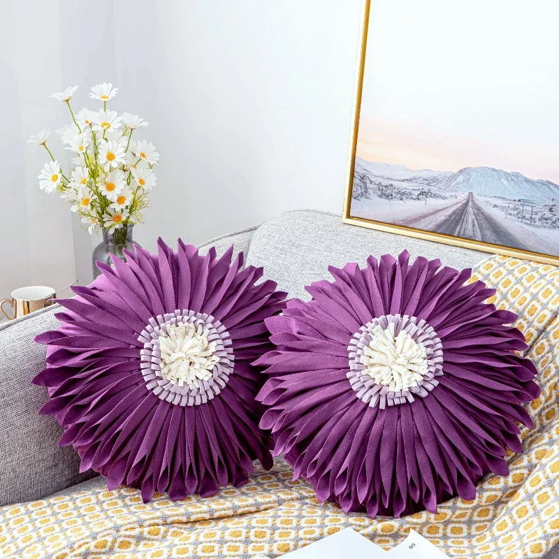New Cozy Velvet Sun Flowers Round Cushions Cover 45*45 Chrysanthemum Purple 3D Daisy Decorative Pillows for Couch Living Room
New Cozy Velvet Sun Flowers Round Cushions Cover 45*45 Chrysanthemum Purple 3D Daisy Decorative Pillows for Couch Living Room