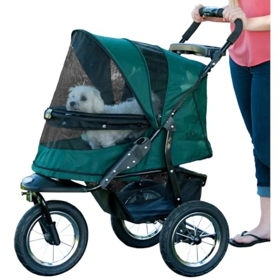 No-Zip Jogger Pet Stroller for Cats/Dogs: Forest Green, Durable Polyester, Zipperless Entry, Airless Tires, One-Hand Fold, Cup
No-Zip Jogger Pet Stroller for Cats/Dogs: Forest Green, Durable Polyester, Zipperless Entry, Airless Tires, One-Hand Fold, Cup