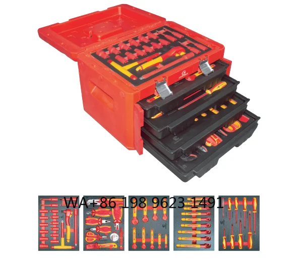 GS Certified VDE Insulated Kit, Safety Socket Wrench Screwdriver Tools, Hard Box for High Voltage Repair Work
GS Certified VDE Insulated Kit, Safety Socket Wrench Screwdriver Tools, Hard Box for High Voltage Repair Work