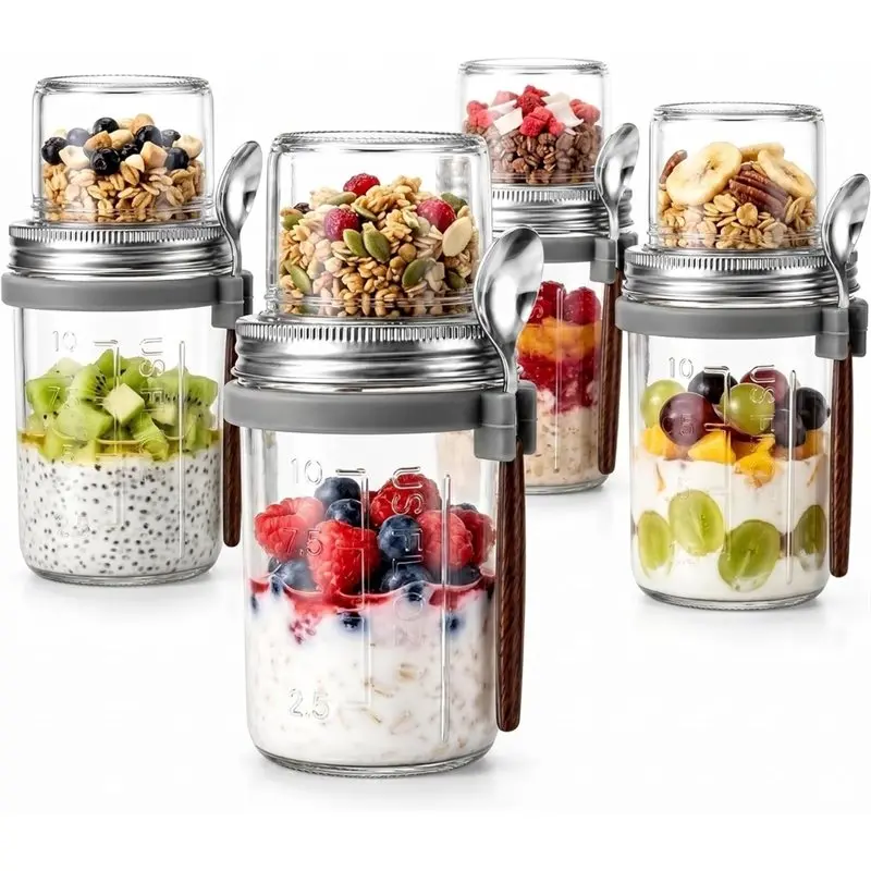 4 Pack Overnight Oats Containers (16Oz+5Oz) Glass Masonjars
4 Pack Overnight Oats Containers (16Oz+5Oz) Glass Masonjars