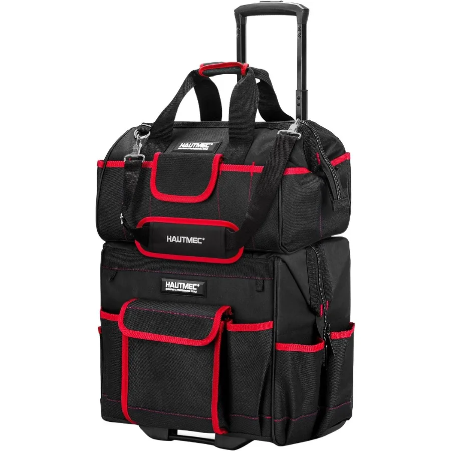 Сверхмощная сумка для инструментов на колесиках из 2 предметов с сумкой для инструментов на 14,5 колесах, 15 сумок для инструментов с широким горлышком черного цвета, изготовлен из 1680D, прочный бык
Сверхмощная сумка для инструментов на колесиках из 2 предметов с сумкой для инструментов на 14,5 колесах, 15 сумок для инструментов с широким горлышком черного цвета, изготовлен из 1680D, прочный бык