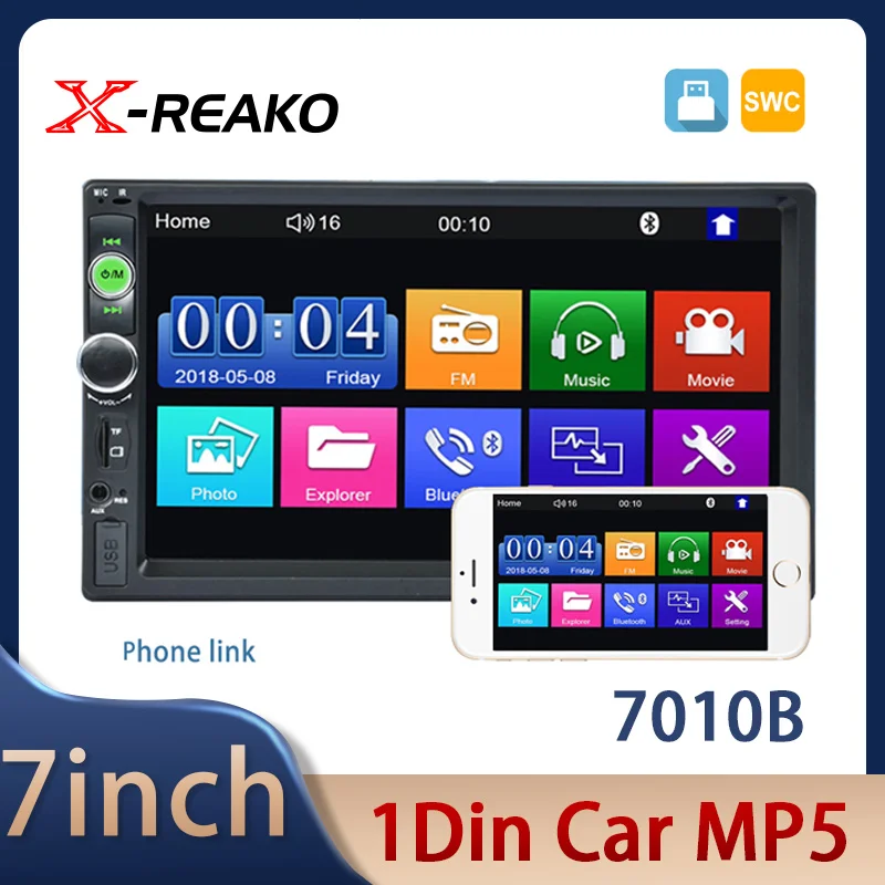 X-REAKO автомобильное радио 7 "HD Авторадио мультимедийный плеер 2DIN сенсорный экран Авто аудио стерео MP5 BT USB TF FM камера 7010B
X-REAKO автомобильное радио 7 "HD Авторадио мультимедийный плеер 2DIN сенсорный экран Авто аудио стерео MP5 BT USB TF FM камера 7010B