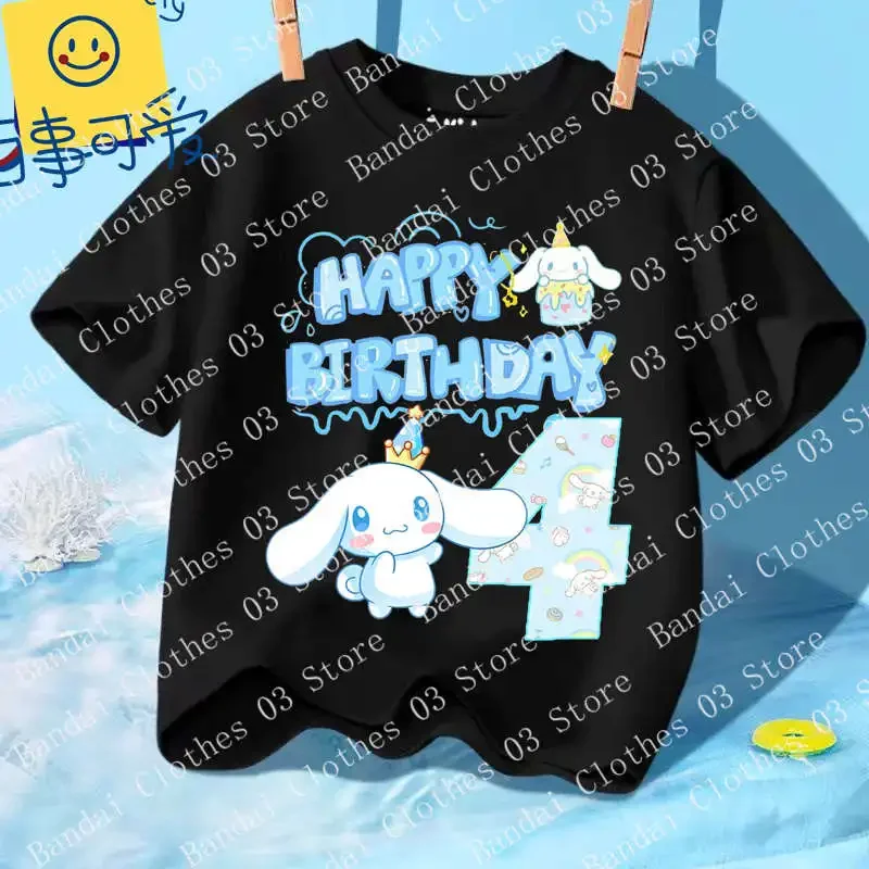 Cute Short Sleeve Loose Clothing Gift Cinnamoroll Children's Summer T-shirt Sanrio Cartoon Birthday 1-12 Numbers Black T-shirt
Cute Short Sleeve Loose Clothing Gift Cinnamoroll Children's Summer T-shirt Sanrio Cartoon Birthday 1-12 Numbers Black T-shirt