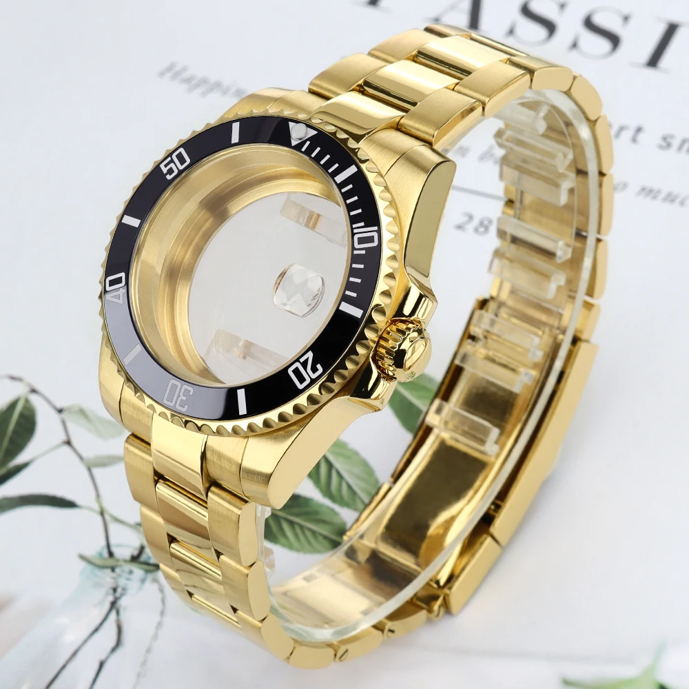 For Submariner Pvd Gold 40mm Watch Case Bracelet Ceramic Bezel For NH34 NH35 NH36 Miyota 8215 Eta 2824 Sapphire NH35 Case 20BAR
For Submariner Pvd Gold 40mm Watch Case Bracelet Ceramic Bezel For NH34 NH35 NH36 Miyota 8215 Eta 2824 Sapphire NH35 Case 20BAR
