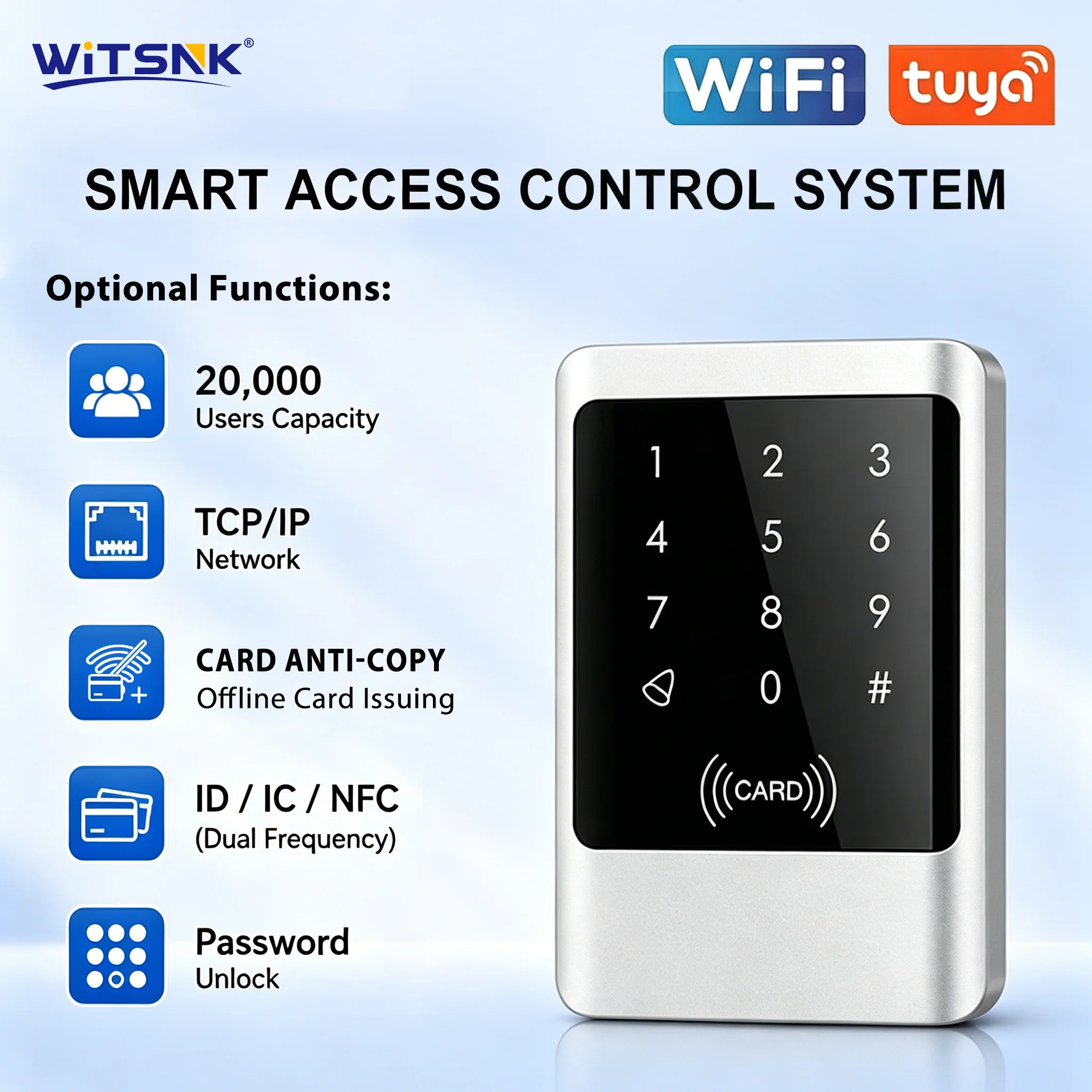 20000 Users TCP/IP Access Control System RJ45 Network Aluminum Waterproof ID IC NFC Dual Frequency Reader Touch Password 12V
20000 Users TCP/IP Access Control System RJ45 Network Aluminum Waterproof ID IC NFC Dual Frequency Reader Touch Password 12V