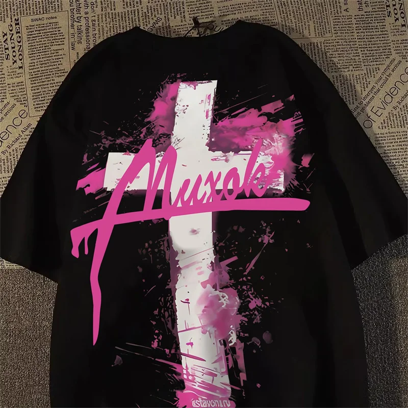 Trend Letter Cross Print Women Tshirts Summer 100% Cotton Breathable Casual Short Sleeve Women's T-shirt Harajuku Tops Tee Y2k
Trend Letter Cross Print Women Tshirts Summer 100% Cotton Breathable Casual Short Sleeve Women's T-shirt Harajuku Tops Tee Y2k
