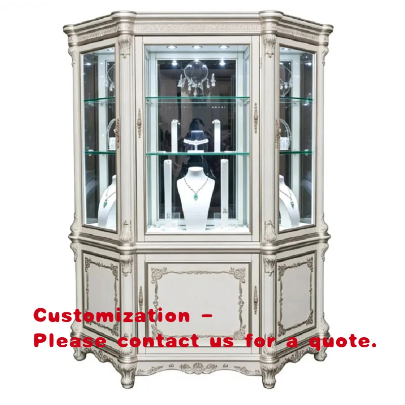 custom.French Baroque Hexagonal Jewelry Display Cabinet | Ivory White Gold Carved Frame | Multi-Sided Glass Showcase Built-in LE
custom.French Baroque Hexagonal Jewelry Display Cabinet | Ivory White Gold Carved Frame | Multi-Sided Glass Showcase Built-in LE