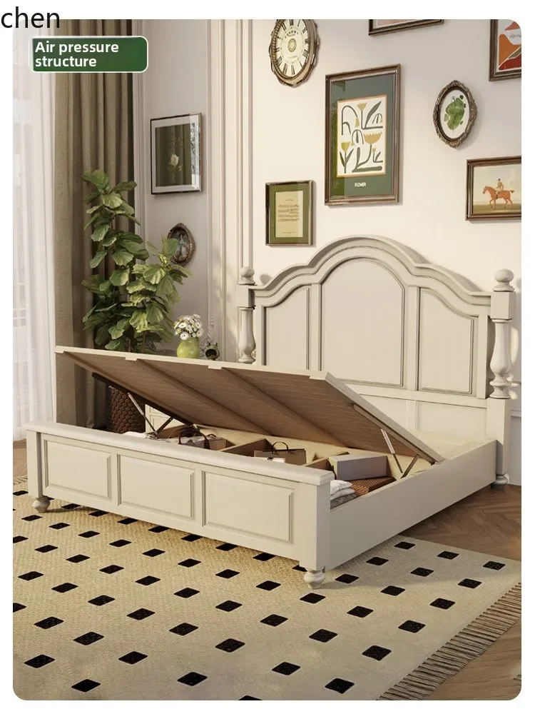 HYS Solid Wood Bed High Box Storage Double Bed Vintage Style Master Bedroom 1.8m Natural Wood Bed
HYS Solid Wood Bed High Box Storage Double Bed Vintage Style Master Bedroom 1.8m Natural Wood Bed