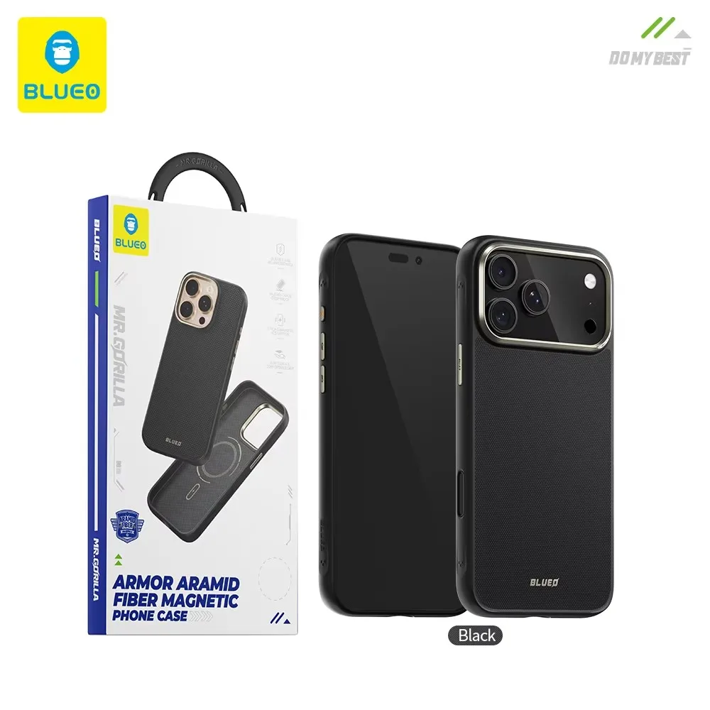 Оригинальный чехол Blueo 600D серии Kevlar для iPhone 17 Pro Max с защитой от падения из арамидного волокна и магнитом для чехла Iphone 17 pro 
Оригинальный чехол Blueo 600D серии Kevlar для iPhone 17 Pro Max с защитой от падения из арамидного волокна и магнитом для чехла Iphone 17 pro