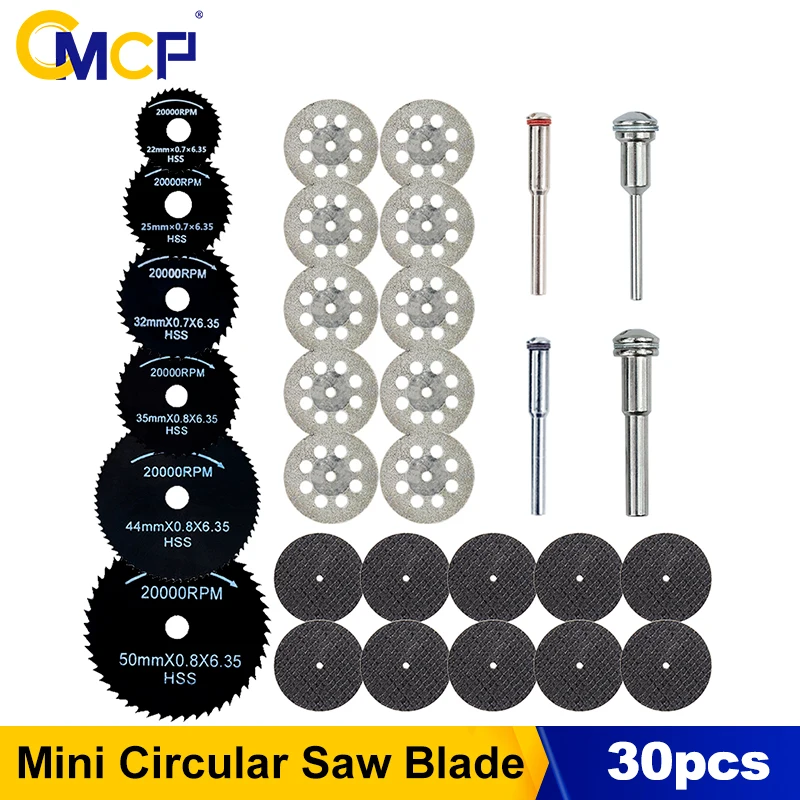 CMCP 30PCS Diamond Cutting Discs Sanding Grinding Wheel Set Circular Saw Blade for Wood Metal Dremel Mini Drill Rotary Tool
CMCP 30PCS Diamond Cutting Discs Sanding Grinding Wheel Set Circular Saw Blade for Wood Metal Dremel Mini Drill Rotary Tool