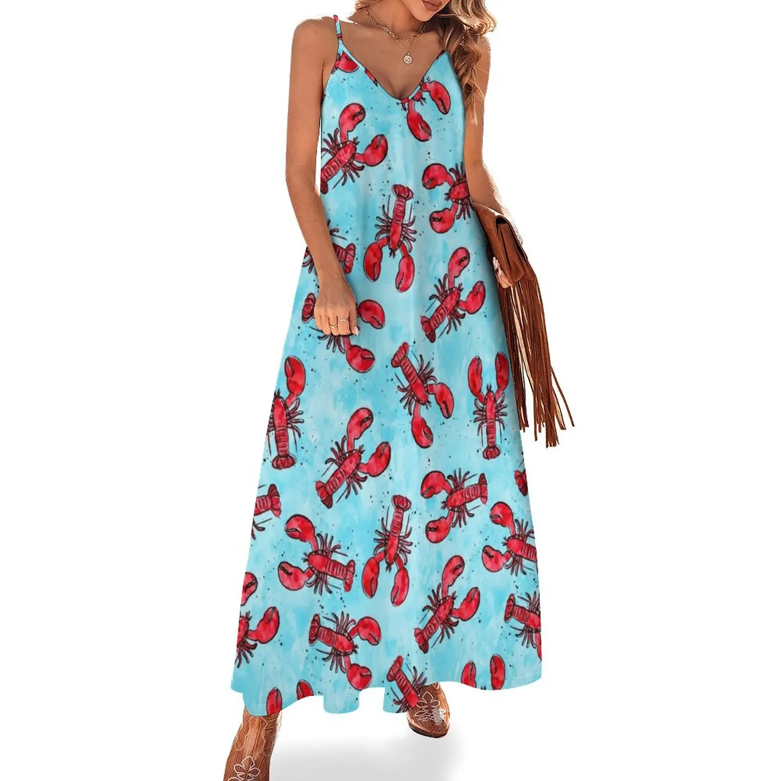 lobsters - ink and watercolor - red on blue Sleeveless Dress fairy dress luxury dresses wedding guest dress 2023
lobsters - ink and watercolor - red on blue Sleeveless Dress fairy dress luxury dresses wedding guest dress 2023