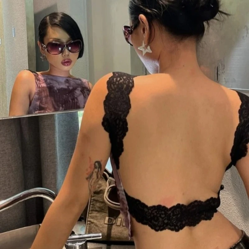 Y2K Sexy Tank Tops Summer Women Hottie Lace Backless Shoulder Straps Vintage Print Skinny Stretch Streetwear Wild Vest
Y2K Sexy Tank Tops Summer Women Hottie Lace Backless Shoulder Straps Vintage Print Skinny Stretch Streetwear Wild Vest