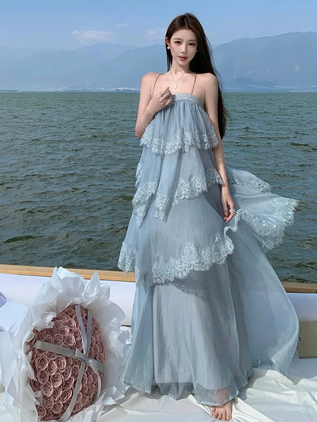 Beach Vacation Style Puffy Cake Strap Dress Unique Beautiful Long Skirt Summer No Sleeve mid High Waist Cotton Gauze Splice
Beach Vacation Style Puffy Cake Strap Dress Unique Beautiful Long Skirt Summer No Sleeve mid High Waist Cotton Gauze Splice