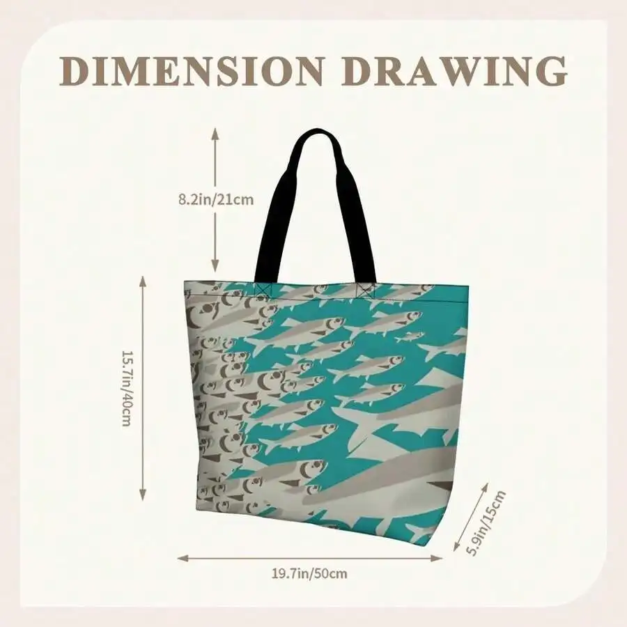 Abstract Fish Pattern Tote Bag For Ocean Lovers Modern Marine Design Shopping Travel Bag
Abstract Fish Pattern Tote Bag For Ocean Lovers Modern Marine Design Shopping Travel Bag