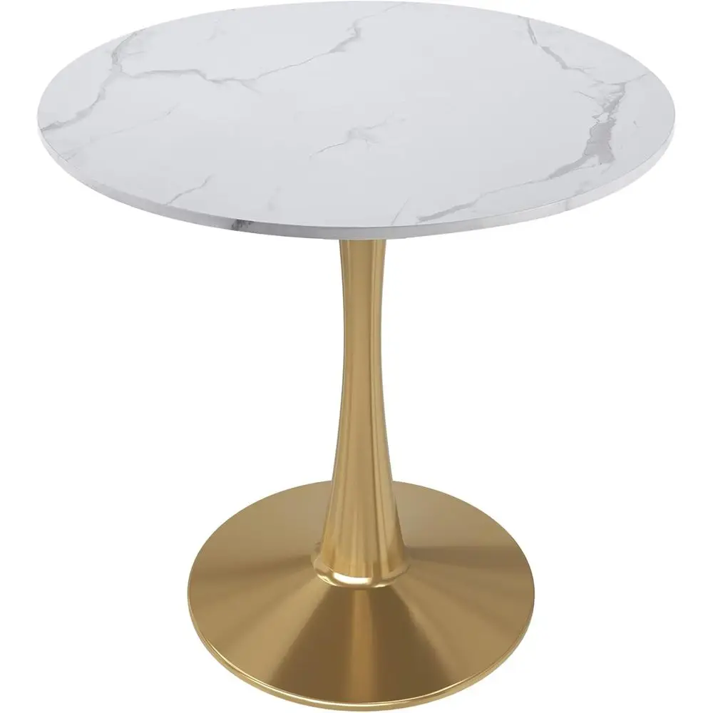 35 Round Dining Table with Marble Top and Gold Stainless Steel Pedestal Base
35 Round Dining Table with Marble Top and Gold Stainless Steel Pedestal Base
