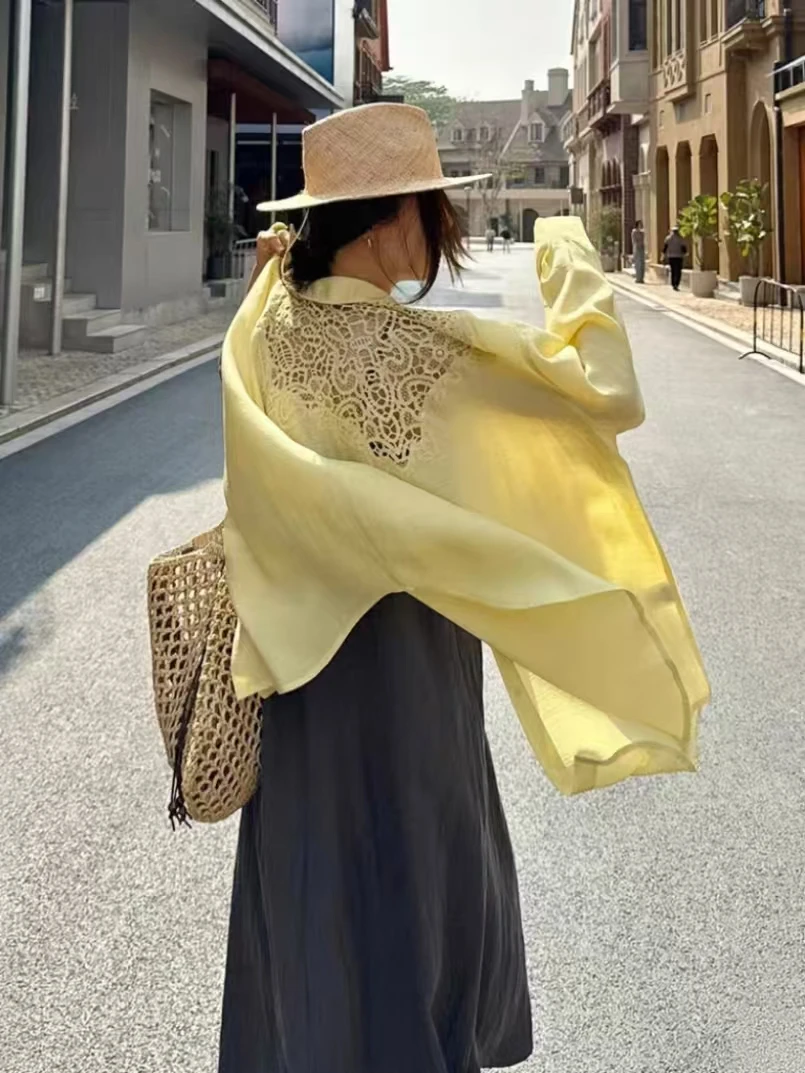 Breathable Cotton Linen Lace Hollow Out Embroidery Shirts Blouses Women's Loose Casual Summer Sunscreen Tops Shirt Blusas
Breathable Cotton Linen Lace Hollow Out Embroidery Shirts Blouses Women's Loose Casual Summer Sunscreen Tops Shirt Blusas