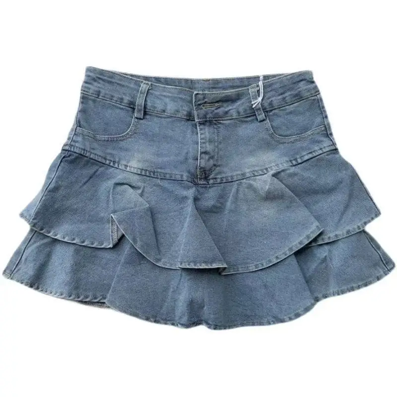2025 New Vintage Denim Skirt Shorts Women Summer Korean Fashion High Waist A-line Slim Cute Sexy Mini Jean Ruffle Skirt Female
2025 New Vintage Denim Skirt Shorts Women Summer Korean Fashion High Waist A-line Slim Cute Sexy Mini Jean Ruffle Skirt Female