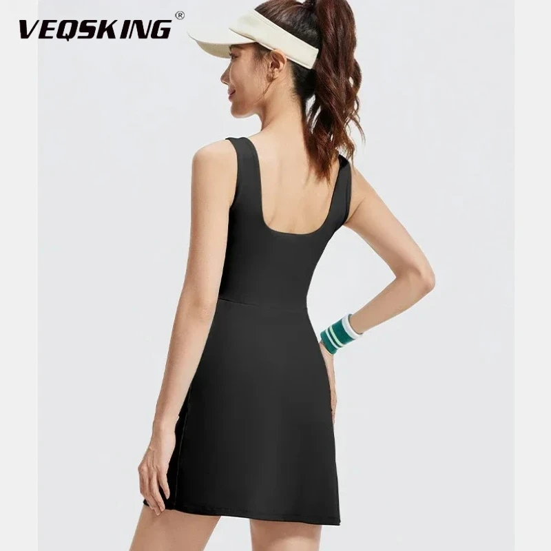 VEQSKING Female One-piece Sports Tennis Skirt with Built-in Chest Cushion To Prevent Glare, Beautiful Back Yoga Breathable Skirt
VEQSKING Female One-piece Sports Tennis Skirt with Built-in Chest Cushion To Prevent Glare, Beautiful Back Yoga Breathable Skirt