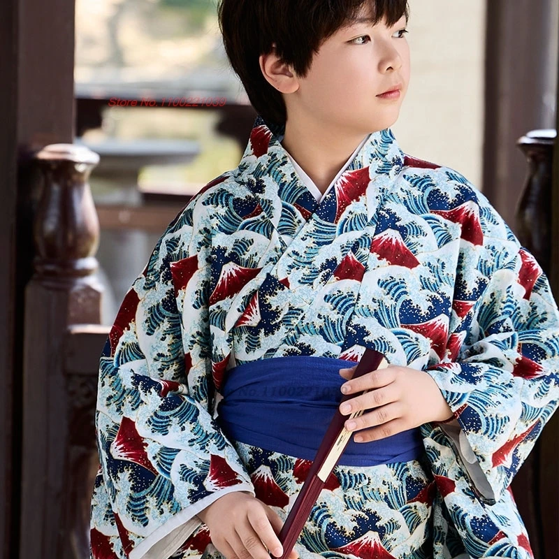 2025 traditional japanese kimono robe national flower print children stage performance kimono+belt retro boy's photography wear
2025 traditional japanese kimono robe national flower print children stage performance kimono+belt retro boy's photography wear