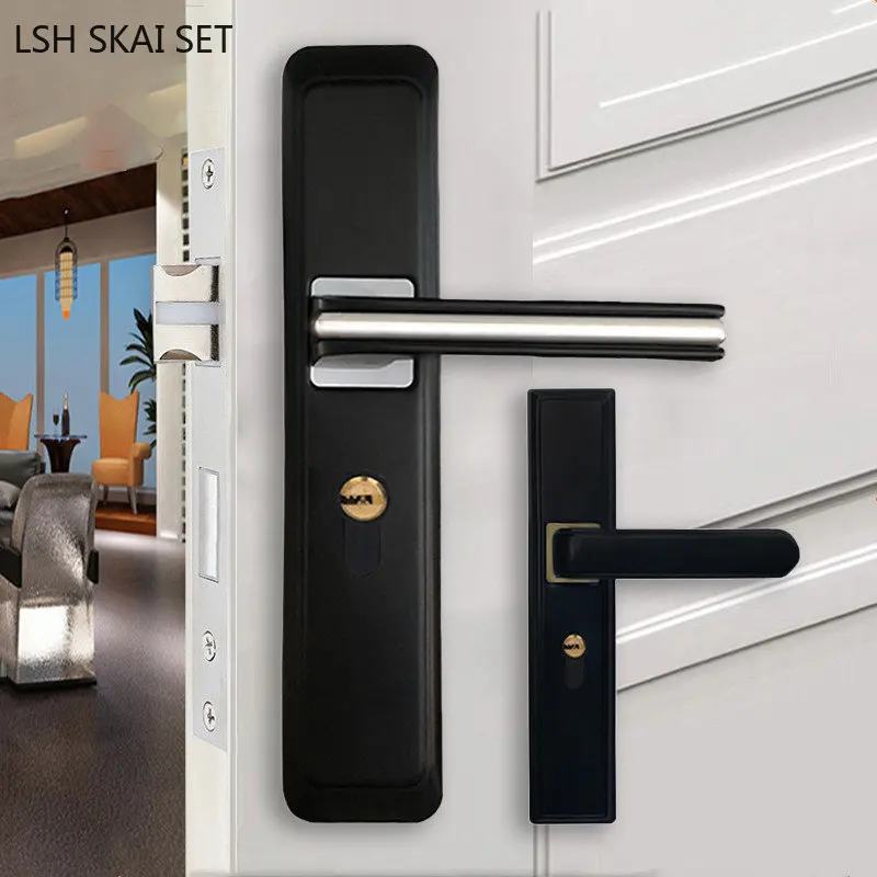 Black Mute Security Door Locks Aluminum Alloy Bedroom Door Lock Indoor Door Knob with Lock and Key Furniture Hardware Lockset
Black Mute Security Door Locks Aluminum Alloy Bedroom Door Lock Indoor Door Knob with Lock and Key Furniture Hardware Lockset
