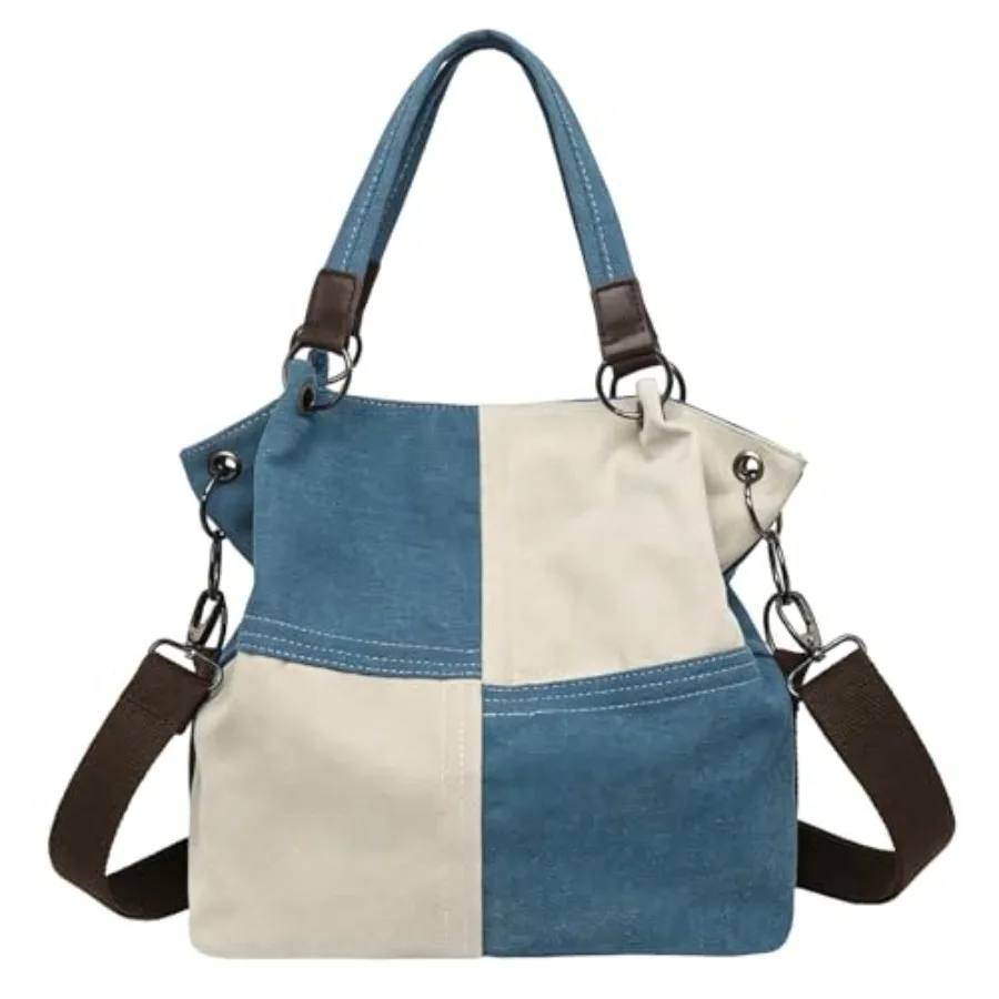 Women's Canvas Color Block Tote Bag Convertible Crossbody Hobo Handbag Lightweight Shoulder Bag for Daily Travel Work
Women's Canvas Color Block Tote Bag Convertible Crossbody Hobo Handbag Lightweight Shoulder Bag for Daily Travel Work