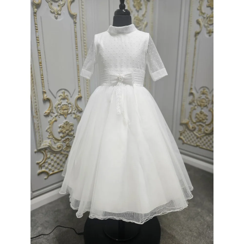 Customized Cute Bow Flower Girl Dress for Wedding 2026 Ball Gown with Lace A Line Tulle Half Sleeve Tiered Princess Kid's Gown
Customized Cute Bow Flower Girl Dress for Wedding 2026 Ball Gown with Lace A Line Tulle Half Sleeve Tiered Princess Kid's Gown