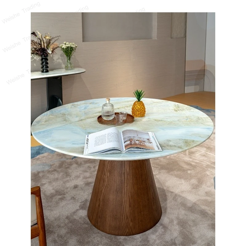 Round table vintage French vintage villa high-end marble dining table
Round table vintage French vintage villa high-end marble dining table