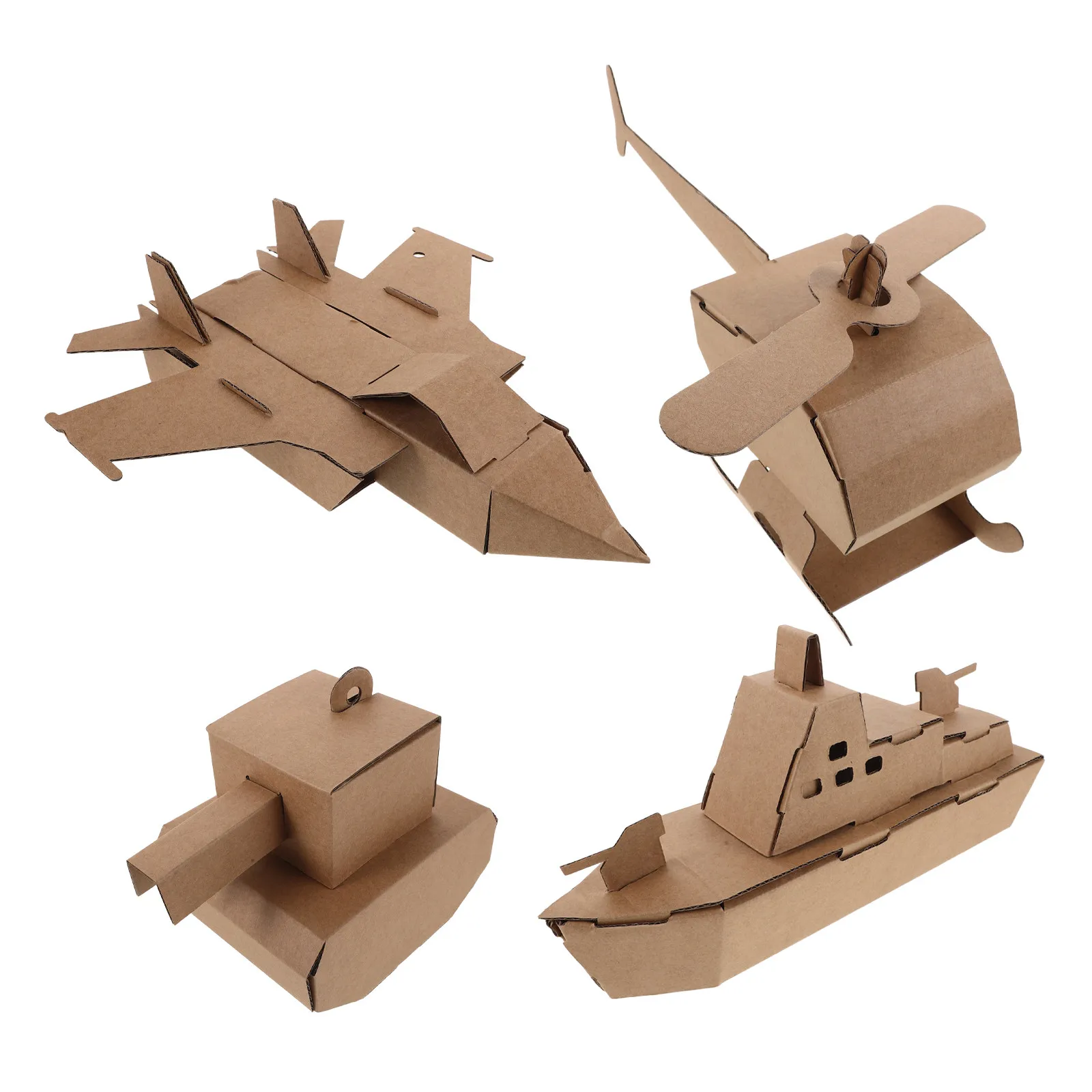 4Pcs Cardboard Building Kit for Kids and Adults Creative DIY Papercraft Set Easy Assembly Coloring Forts Boats Helicopters
4Pcs Cardboard Building Kit for Kids and Adults Creative DIY Papercraft Set Easy Assembly Coloring Forts Boats Helicopters