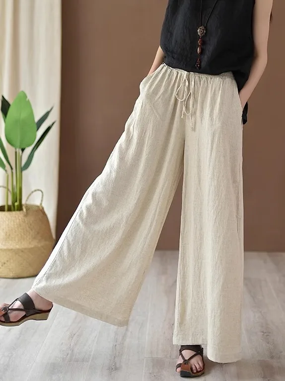 Новые китайские широкие брюки Zen Sle, хлопковые и льняные женские художественные брюки для йоги в стиле ретро, повседневные свободные леггинсы, женские леггинсы
Новые китайские широкие брюки Zen Sle, хлопковые и льняные женские художественные брюки для йоги в стиле ретро, повседневные свободные леггинсы, женские леггинсы