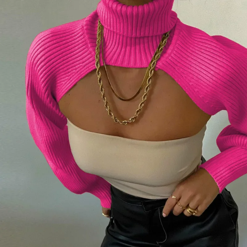Female Aesthetic Y2K Crop Top Sweaters 2024 High Collar Long Puff Sleeve Knitwear Pullover for Women Spring Halter Top
Female Aesthetic Y2K Crop Top Sweaters 2024 High Collar Long Puff Sleeve Knitwear Pullover for Women Spring Halter Top