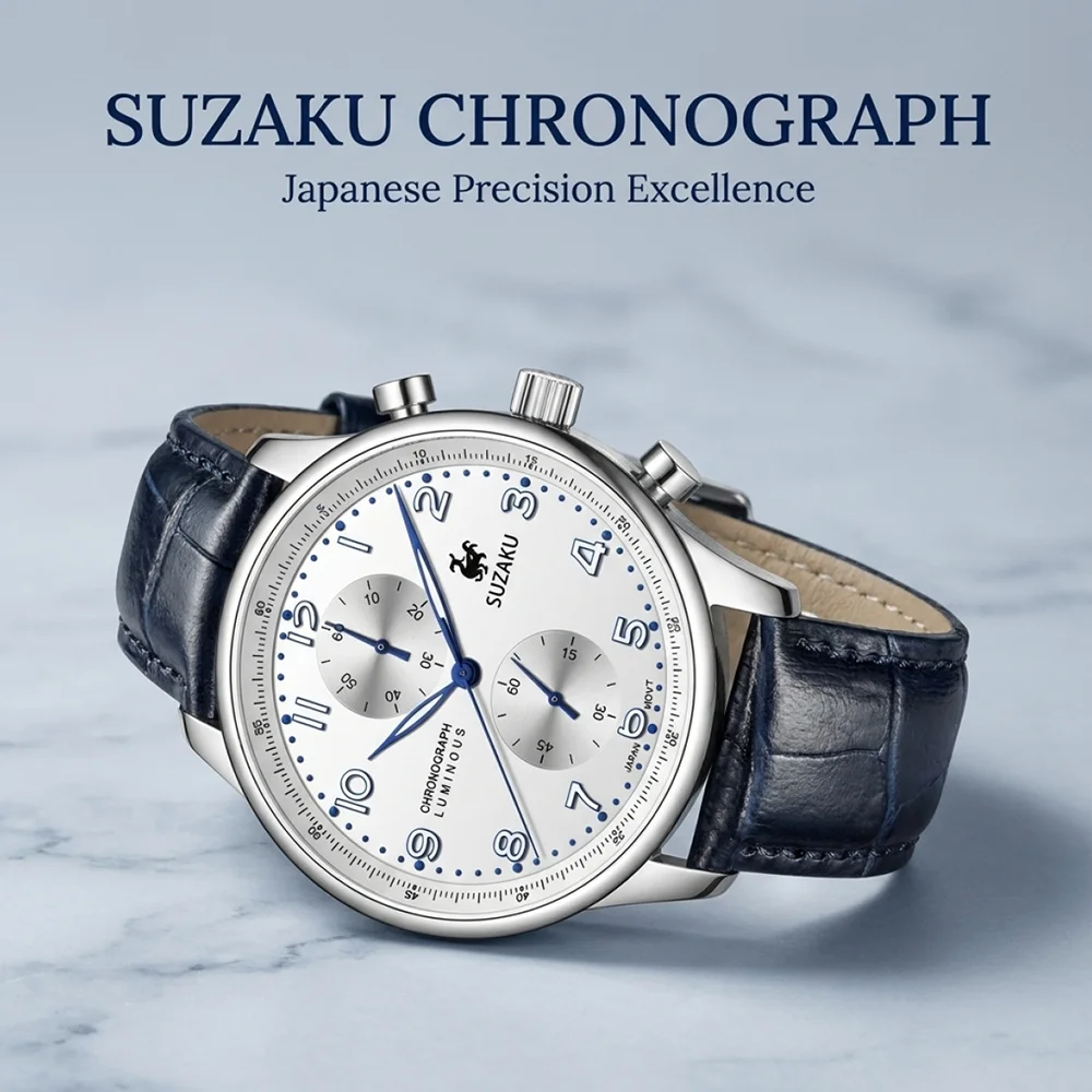 SUZAKU New Multifunctional Men's Quartz Watch Luxury Sapphire Stainless Steel Sports Men's Chronograph
SUZAKU New Multifunctional Men's Quartz Watch Luxury Sapphire Stainless Steel Sports Men's Chronograph