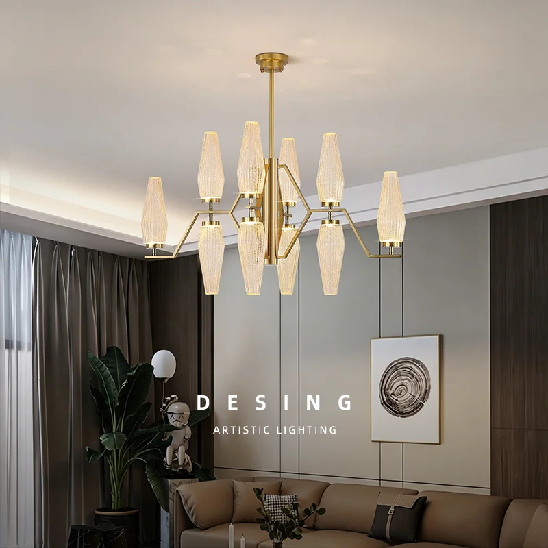 Modern Living Room High Ceiling Chandelier Villa Dining Room Kitchen Pendant Light Designer Creative Glass Luxury Chandelier
Modern Living Room High Ceiling Chandelier Villa Dining Room Kitchen Pendant Light Designer Creative Glass Luxury Chandelier