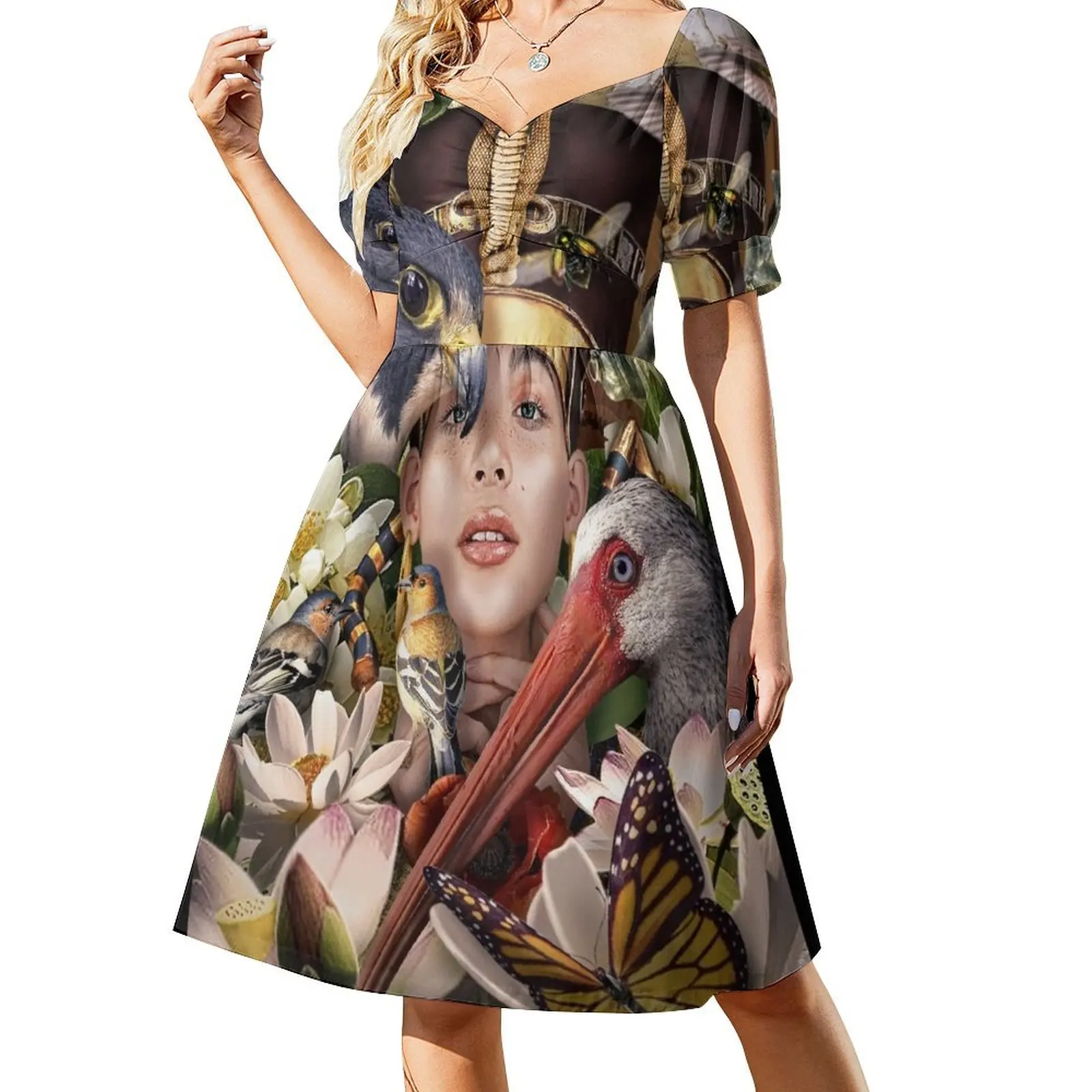 Nefertiti and the Wonders of Egypt Short-Sleeved Dress women's evening dresses Women's summer skirt
Nefertiti and the Wonders of Egypt Short-Sleeved Dress women's evening dresses Women's summer skirt