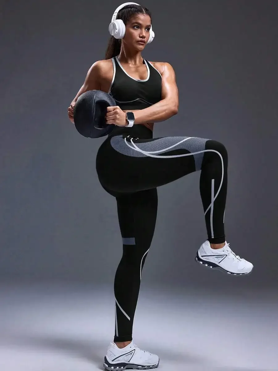 Womens High Waist Elastic Contrast Color Sports Leggings Yoga Pants
Womens High Waist Elastic Contrast Color Sports Leggings Yoga Pants