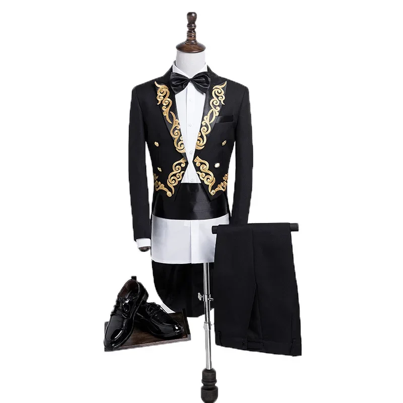 Swallowtail suit, male slim fitting stage conductor, adult performance suit, singer host, two-piece suit, suit suit, men's dress
Swallowtail suit, male slim fitting stage conductor, adult performance suit, singer host, two-piece suit, suit suit, men's dress