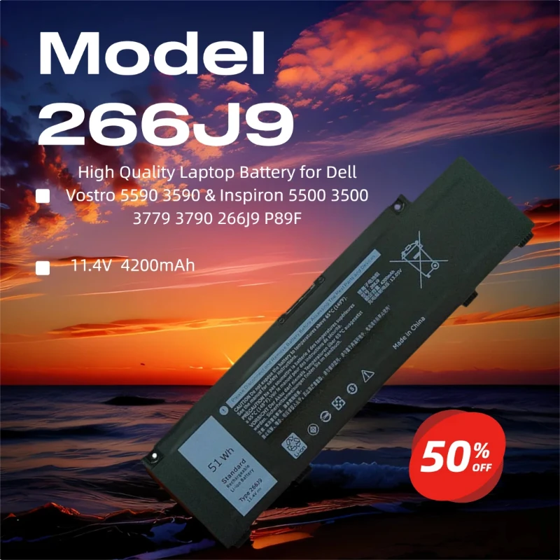 High Quality Laptop Battery for Dell Vostro 5590 3590 & Inspiron 5500 3500 3779 3790 266J9 P89F
High Quality Laptop Battery for Dell Vostro 5590 3590 & Inspiron 5500 3500 3779 3790 266J9 P89F