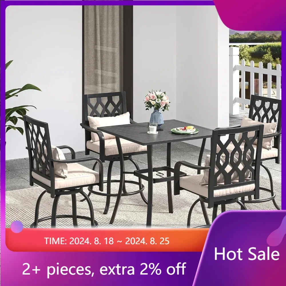 32" Square Patio Bar Table (Umbrella Hole) & Outdoor Bar Stools Set of 4 Garden Furniture Sets Lounge Ivory Camping Chair Sofa
32" Square Patio Bar Table (Umbrella Hole) & Outdoor Bar Stools Set of 4 Garden Furniture Sets Lounge Ivory Camping Chair Sofa