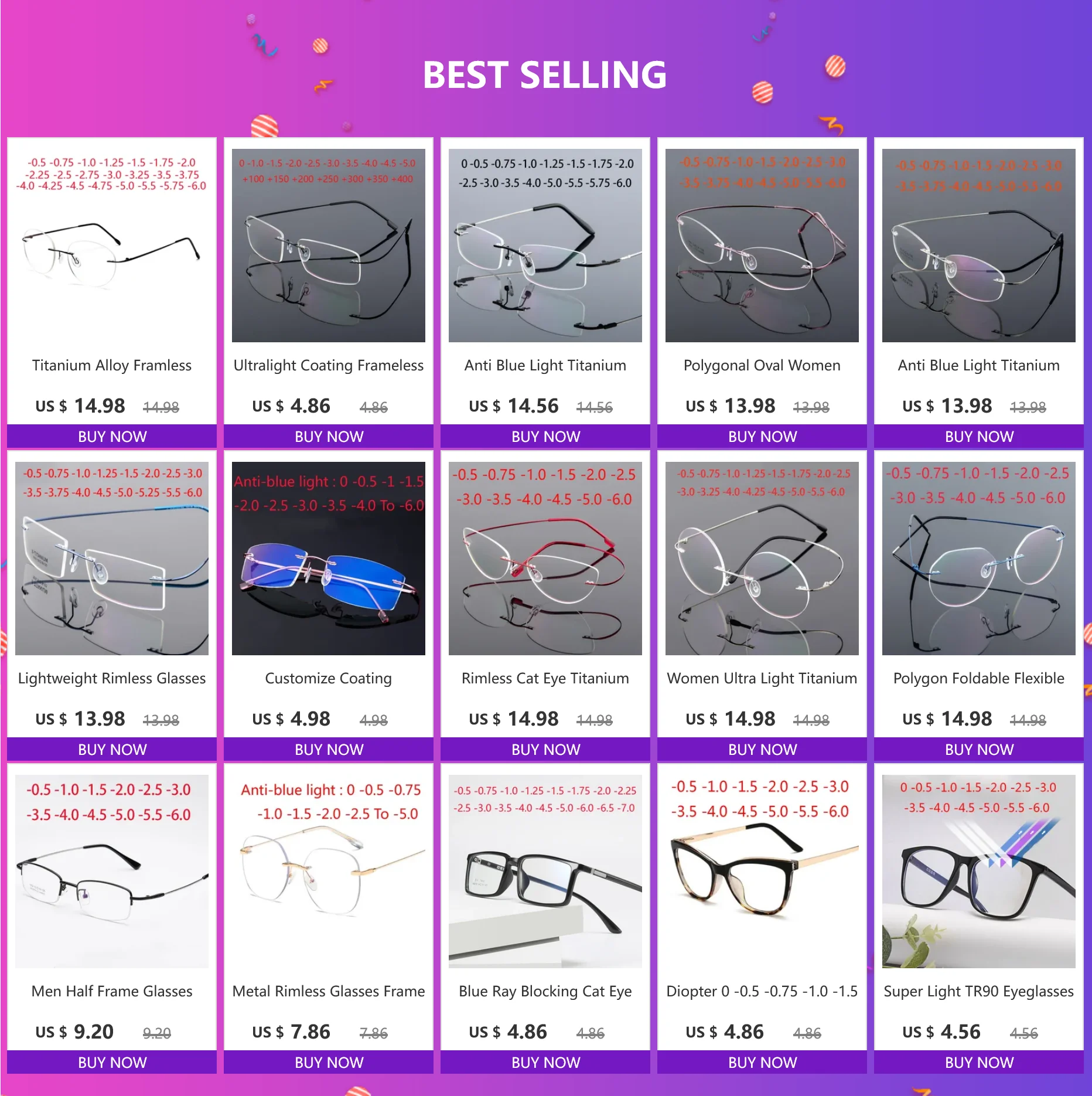 Titanium Alloy Framless owalne okulary dla osób z krótkowzrocznością wykończone kobiety mężczyźni ultralekki okulary korekcyjne bez oprawek 0 -0.5 -0.75 To -6.0 21 Sd29ca168e3f441efaed12016ed46f061S