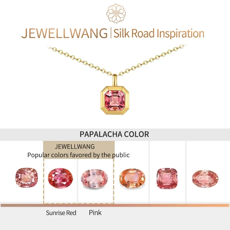 Silk Road Inspiration 18K Gold Asscher cut Womans Lab Grown Papalacha Sapphire Necklace Pendant 1-2carat Jewelry Clavicle Chains
Silk Road Inspiration 18K Gold Asscher cut Womans Lab Grown Papalacha Sapphire Necklace Pendant 1-2carat Jewelry Clavicle Chains