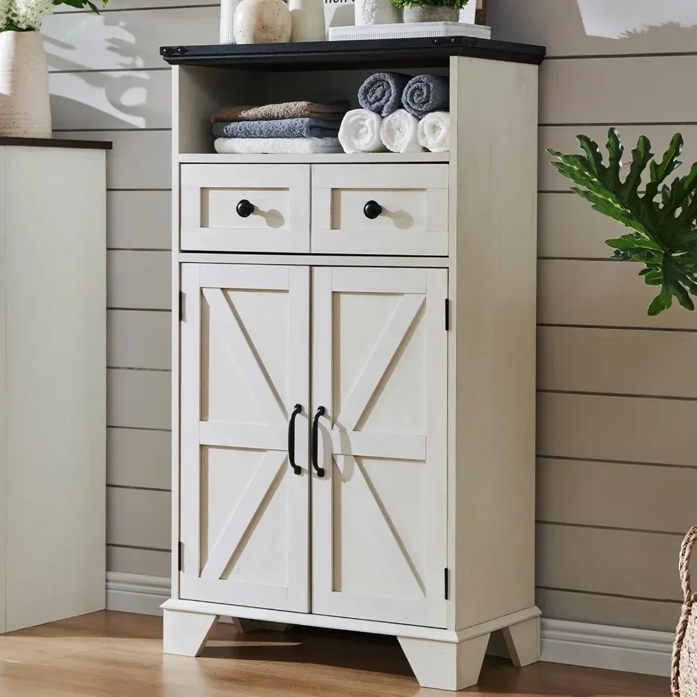 Bathroom Floor Cabinet, Farmhouse Bathroom Storage Cabinet, 24" Wide Bathroom Cabinet with Drawer, Adjustable Shelf
Bathroom Floor Cabinet, Farmhouse Bathroom Storage Cabinet, 24" Wide Bathroom Cabinet with Drawer, Adjustable Shelf