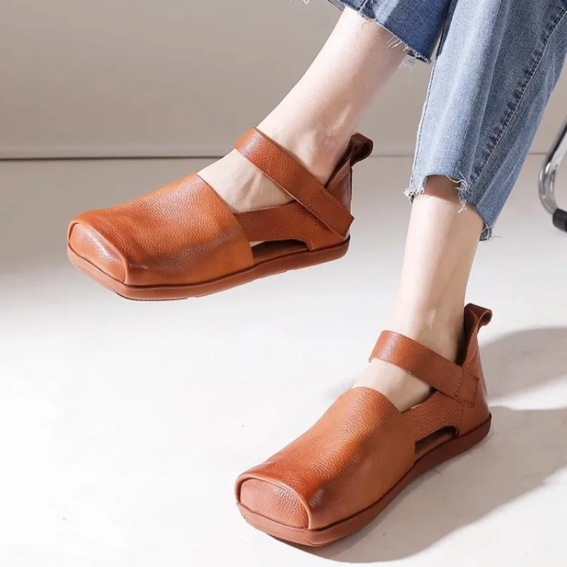 New Spring Summer Square Toe Soft Bottom Shoes Women Retro Genuine Leather Handmade Comfortable Outdoor Sandals Leather Shoes
New Spring Summer Square Toe Soft Bottom Shoes Women Retro Genuine Leather Handmade Comfortable Outdoor Sandals Leather Shoes