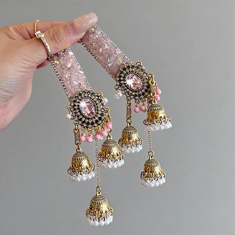 Crystal Hair Clip, Bell Tassel Hair Clip, BB Clip, Ethnic Style Hair Accessory, Vintage Side Clip, Valentine's Day Birthday Gift
Crystal Hair Clip, Bell Tassel Hair Clip, BB Clip, Ethnic Style Hair Accessory, Vintage Side Clip, Valentine's Day Birthday Gift