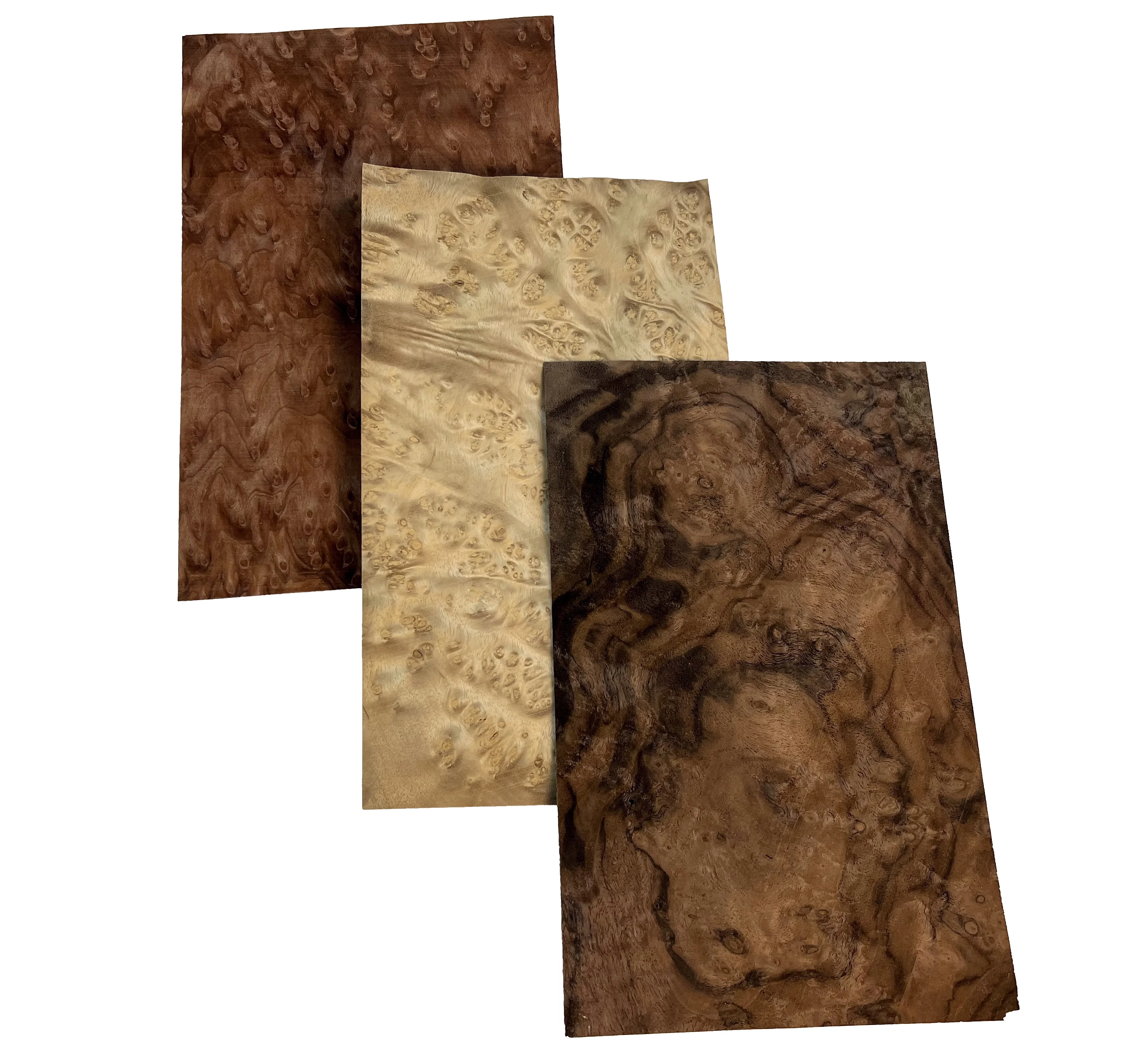 3pcs 230x150mm Exotic Natural Camphor Madrone Black Walnut Burl Wood Veneer Marquetry Art Material Thickness 0.35-0.45mm
3pcs 230x150mm Exotic Natural Camphor Madrone Black Walnut Burl Wood Veneer Marquetry Art Material Thickness 0.35-0.45mm