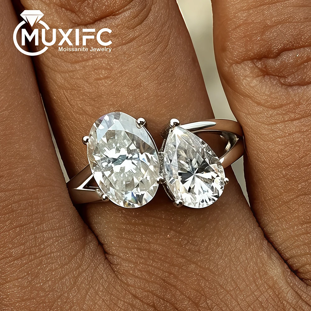 4cttw Oval & Pear Cut Toi et Moi Moissanite Ring 925 Sterling Silver Engagement Ring with GRA Certificate for Women Fine Jewelry
4cttw Oval & Pear Cut Toi et Moi Moissanite Ring 925 Sterling Silver Engagement Ring with GRA Certificate for Women Fine Jewelry